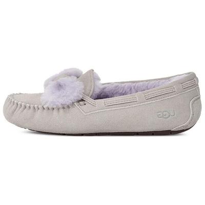 Мокасины женские из овчины, плюшевые, с круглым носком, коричневые 1135112-GOA