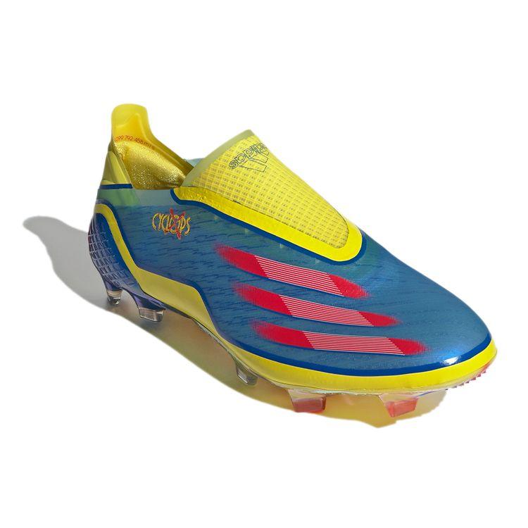 Marvel x adidas X Ghosted+ Бесшнуровочные FG Циклоп Мужские Кроссовки Синий Ярко-красный Ярко-желтый FW6907