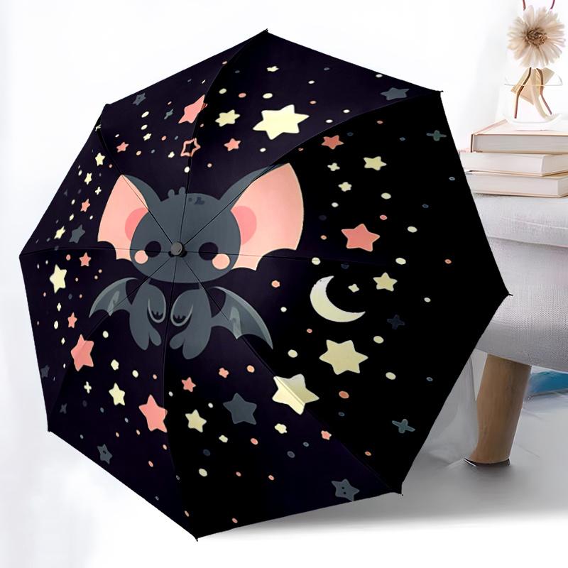 1pc Cute Bat Design Automatic Opening/Closing Umbrella, 8-Rib Outdoor Umbrella, Travelers, Daily Use.F024