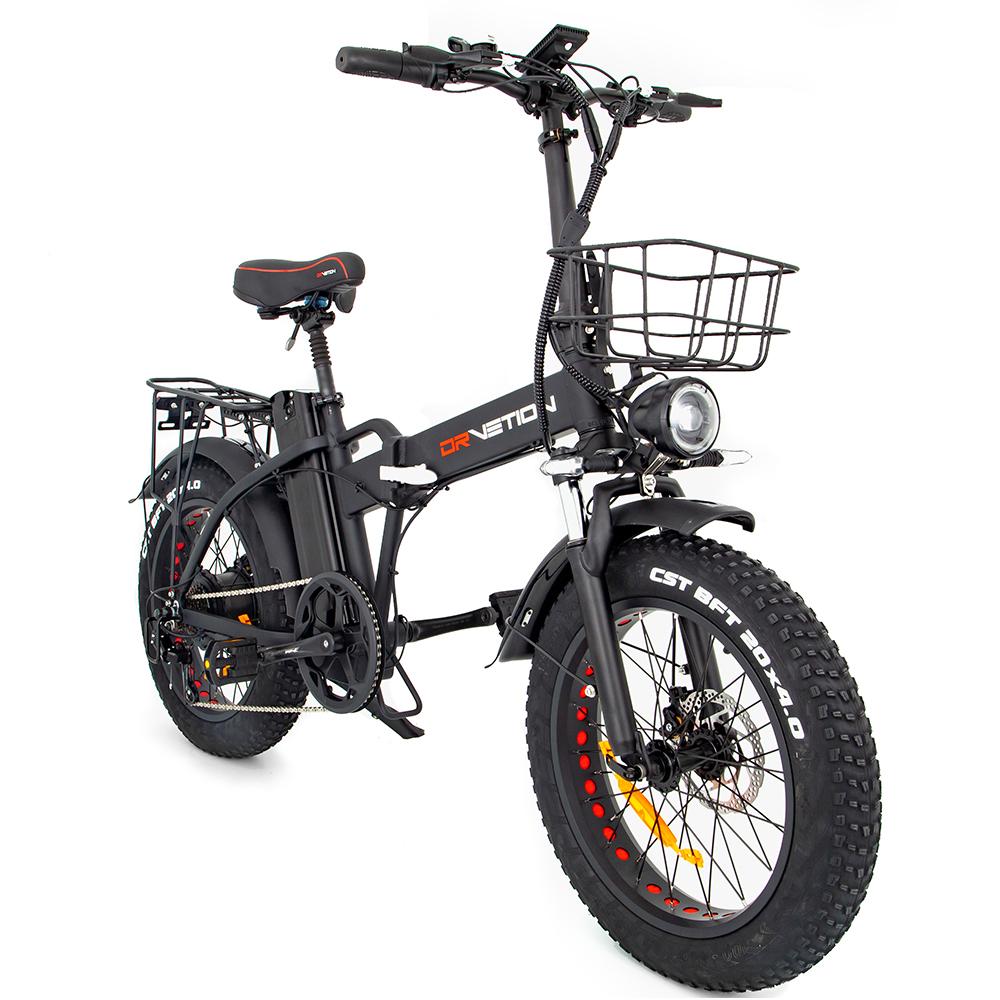 DRVETION AT20 Electric Bike 750W Motor, 48V 10Ah/15Ah/20Ah Battery, 50/65/80 KM Range, 25 KM/H Speed, 20*4.0 Inch Tires E-Bile