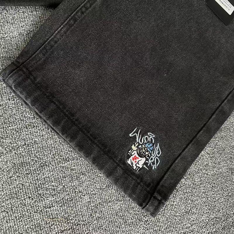 ZYLLO Новая Ретро Мода Y2K Харадзюку Хип-хоп Джинсовые Шорты Уличный Дизайн Мужские