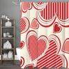 Red Love Shower Curtain, Bathroom Decorative Shower Curtain, Waterproof Shower Curtain with Hooks