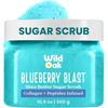 WildOak Blueberry Blast Sugar Body Scrub | 300g | Kojic & Hyaluronic Acid, Ceramides, Collagen & Peptides | De-Tan & Brightens Dark Areas