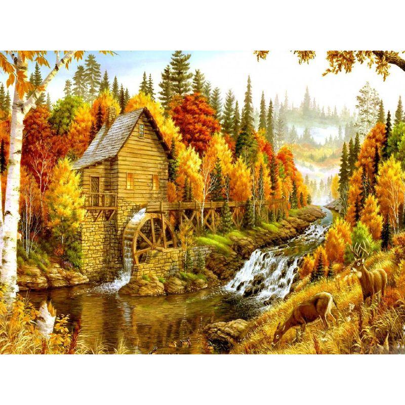 Diy 5d Алмазная картина Пейзаж Мозаика Вышивка крестом Пейзаж Алмазная мозаика Распродажа Зимний домашний декор Подарок