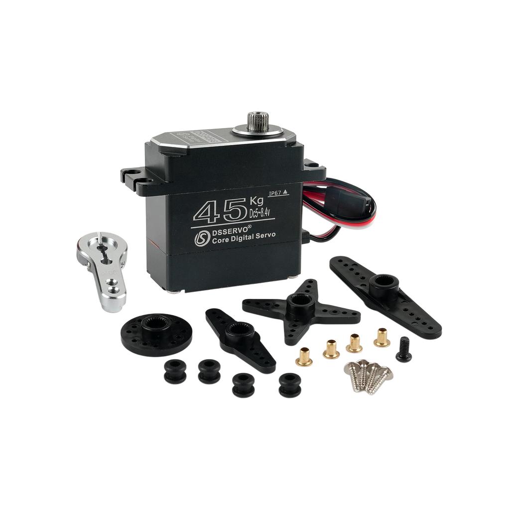 DSservo DS3345 45KG Aluminum Alloy Case IP67 Waterproof Core Digital Metal Gear Servos for 1/8 1/10 RC Crawler Car Boat Truck