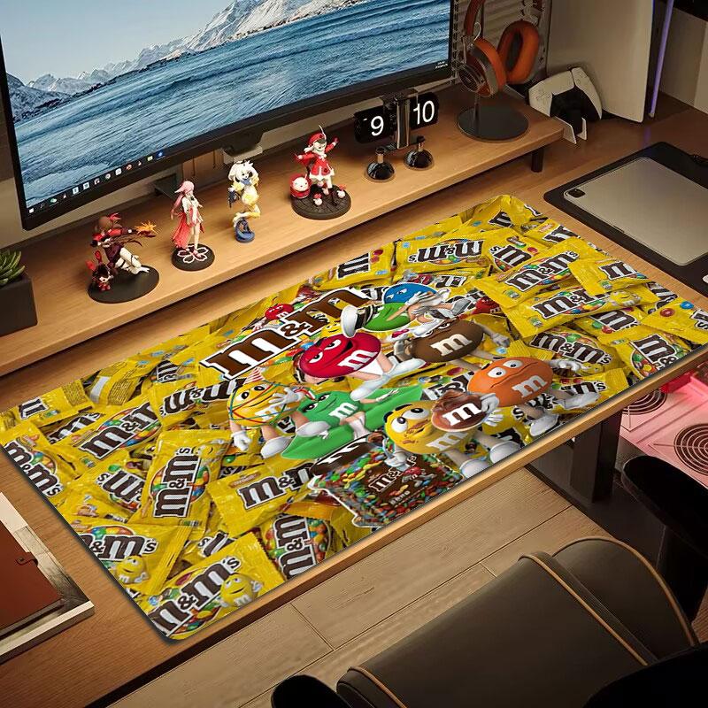 Коврик для мыши M&M's большого размера, большая подушка для игрового стола, нескользящий коврик XXL для ноутбука, планшета, игровая подкладка для мини-ПК с заблокированным краем