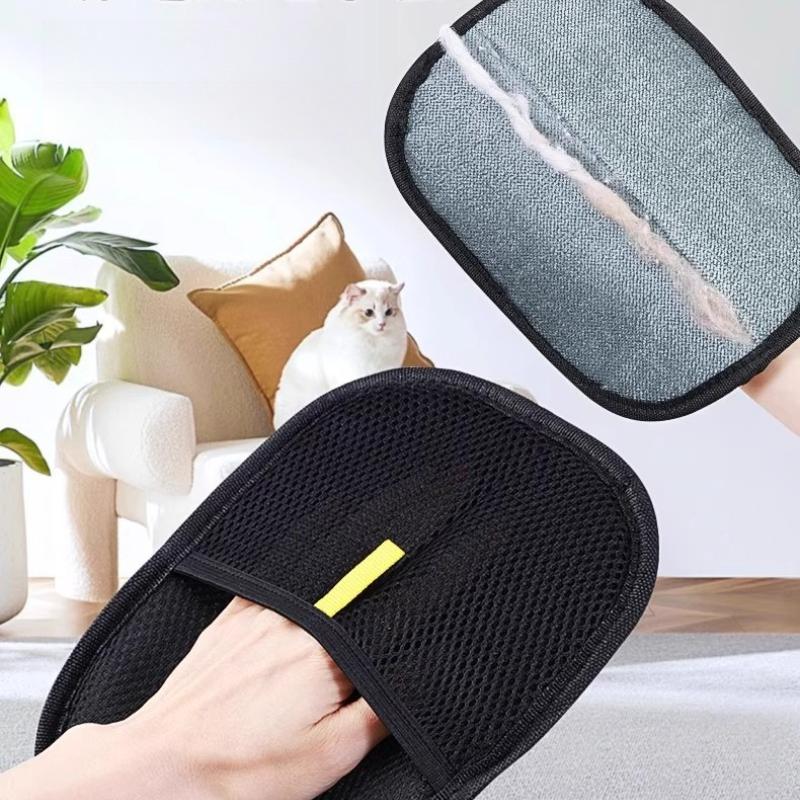 Статические Перчатки для Удаления Шерсти Животных Двусторонний Щеточный Браш Портативные Моющиеся Перчатки для Удаления Шерсти с Одежды Средства для Чистки Животных Аксессуары для Животных