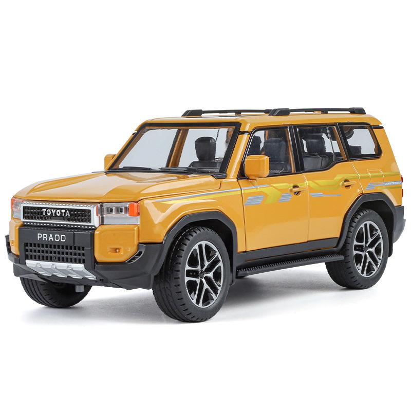 Масштаб 1/24 Toyota Land Cruiser PRADO 2025 Внедорожник Сплав Литой Модель Машины Звук и Свет Хобби Коллекционирование Подарки для Детей