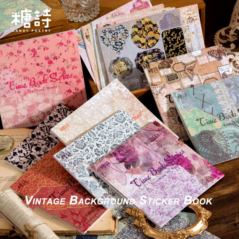 JIANWU 20Pcs Vintage Journal Background Decoration Sticker Book Literary Art Fresh DIY Scrapbooking Material Stickers Stationery