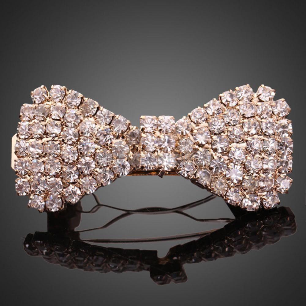 Girls Clamp Jewelry Barrette Hair Clip Rhinestone Hairpin Bowknot