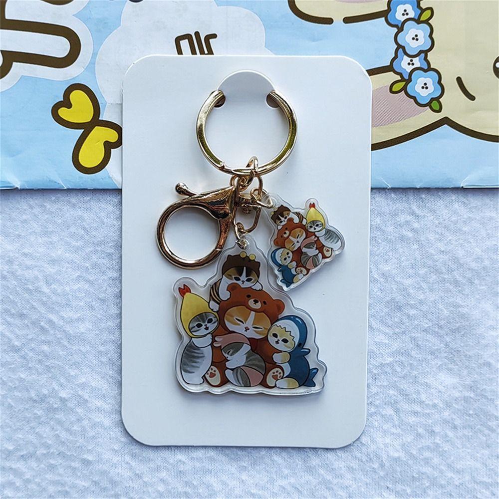 Прозрачный брелок для ключей в виде кошки, акриловый брелок в виде кошки, креативный брелок для ключей в виде собаки, подвеска на сумку