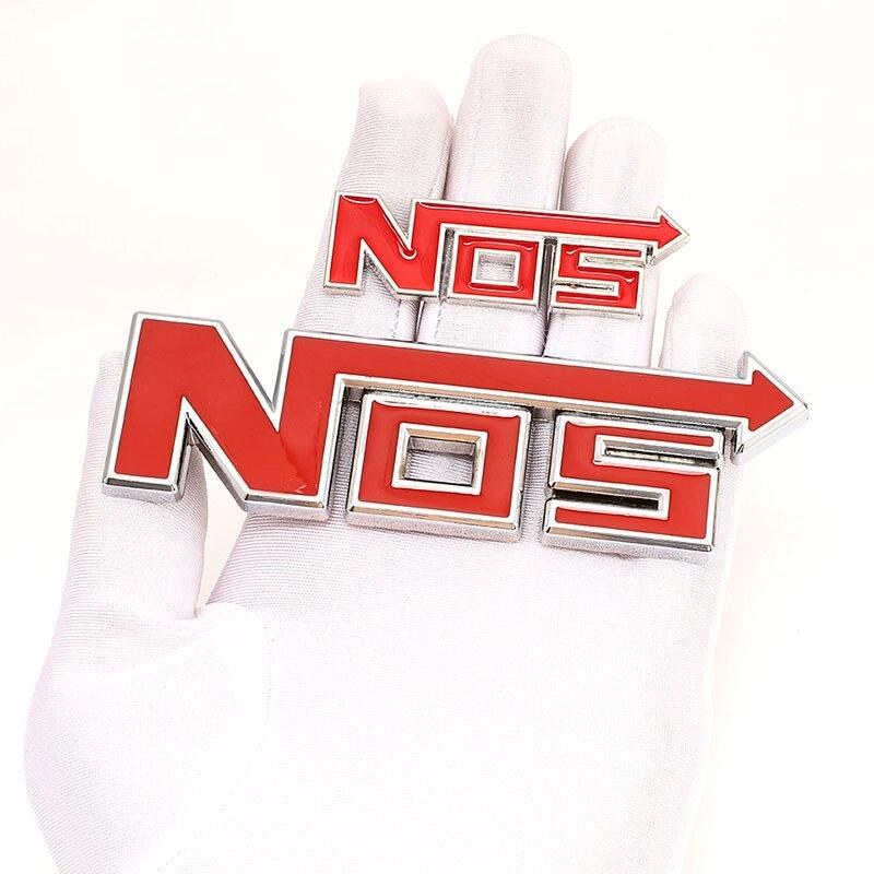 3D металлический логотип NOS, эмблема на передней решетке, значок, автомобильные наклейки, наклейки для BMW Honda Mercedes Auto Ford Focus Volkswagen Nissan Toyota