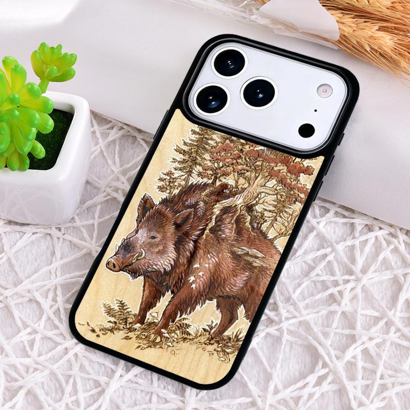 Cute wild boar funny Cartoon Phone Case for iPhone 17 Air 16 15 11 12 14 13 Pro Max Shockproof Cover