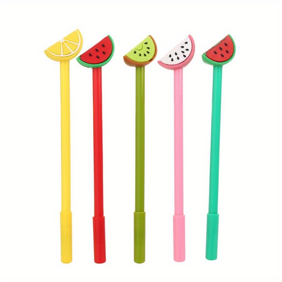 School Season 10pcs 0.5mm Cute Fruit Shape Gel Pen Creative Pen Cartoon Small Fresh Learning Stationery Water-based Signature Pen