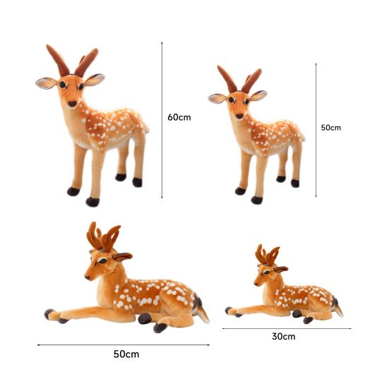 Плюшевая игрушка Олень Мягкая набивка ПП-хлопком Имитация животного Кукла Рождество