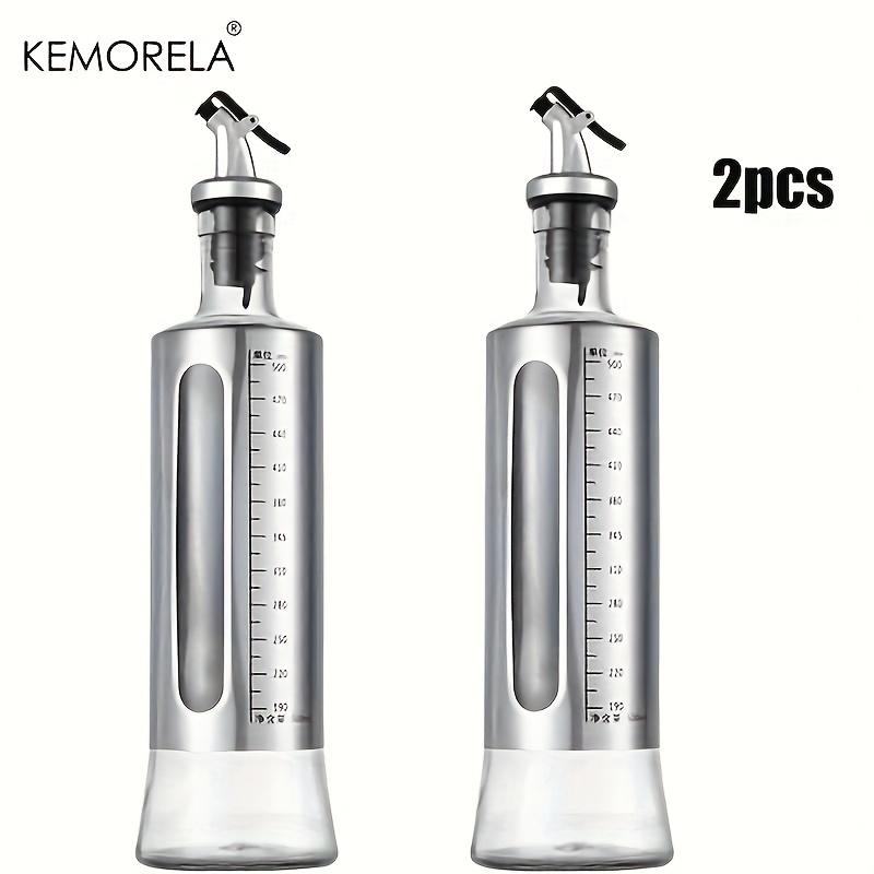 1/2PCS Glass Oil Bottle Olive Oil Dispenser Switch with Scale Sauce Seasoning Container Kitchen Outdoor Barbecue Supplies