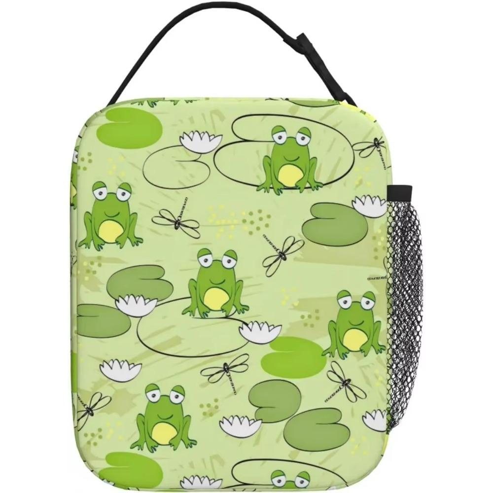 Сумка для ланча с изображением лягушки и стрекозы для мужчин и женщин, термосумки-холодильники, многоразовые ланч-боксы для работы в колледже, пикника в офисе
