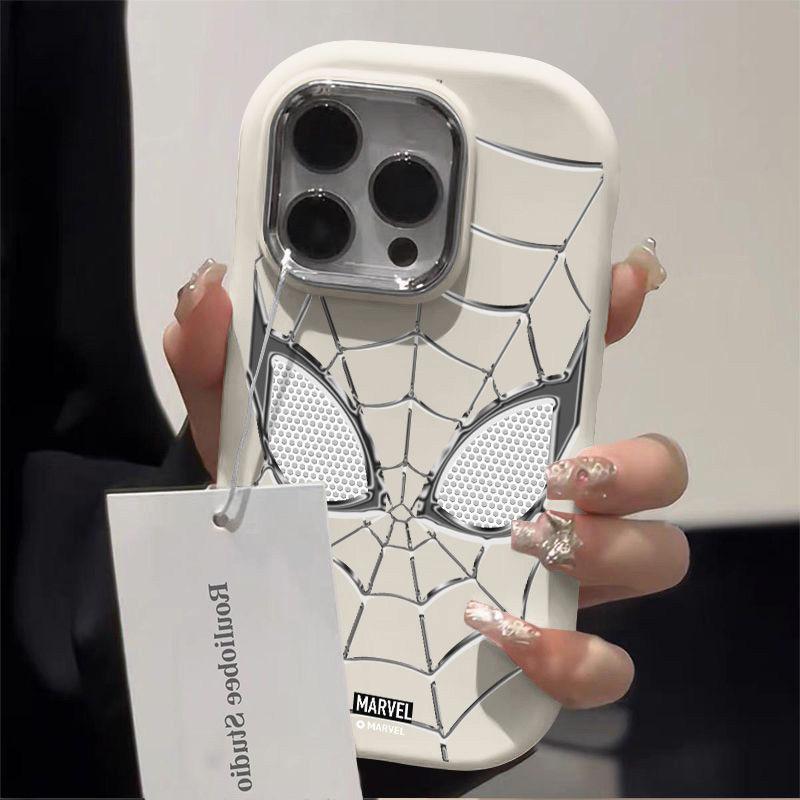 For Apple 16promax Silver Spider for IPhone15plus Mobile Phone Case New 14pro High-end Sense 13