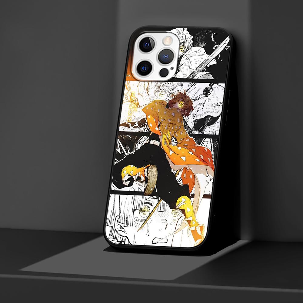 Чехол «Убийца демонов» для iPhone 14 11 13 Pro Max 12 Mini XR 7 8 Plus SE 2020 XS 6 6S + 5 5S, черный мягкий чехол-сумка для мобильного телефона