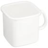 Nodahoro Enamel Storage Container, Heat-Resistant, with Handle, Square/Rectangle, Large, with Seal Lid, See-Through, White Series, Made In Japan, MS-1