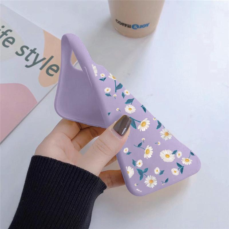 Милый цветочный мягкий силиконовый чехол для Samsung A55 A35 M35 S24 Xiaomi Redmi Note 13 Pro 14 Poco C65 iPhone Huawei Honor 90 Realme Camera противоударный чехол