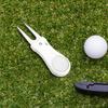 Инструмент для гольфа Divot Складной инструмент для ремонта Divot с магнитным прочным всплывающим маркером для мяча из нержавеющей стали Вилы для игроков в гольф