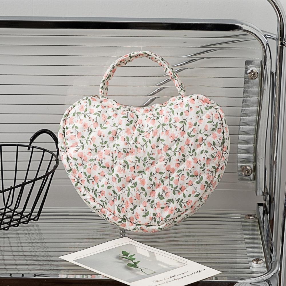 Multi-functional Polyester Floral Cosmetic Bag Portable Zipper Closure Storage Handbag Large Capacity Makeup Bag Travel