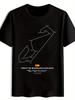 Мужская черная футболка с графическим принтом "Circuit de Barcelona-Catalunya" - Повседневная с круглым вырезом