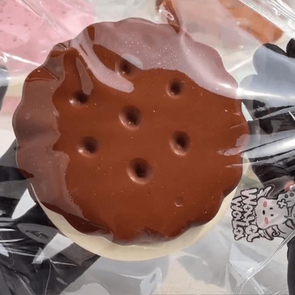 Chocolate Cream Filled Squeeze Toy,Stress Relief Squeezy Squishy Simulation Food Toy With Soft Silicone Texture,Tabas Squishy,Anxiety Relief,Toys