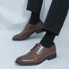 Новая мужская кожаная обувь Высокое качество Повседневные оксфорды Деловая рабочая обувь Черная Коричневая Шнуровка Удобная Обувь для вечеринки Свадебная Мужская обувь