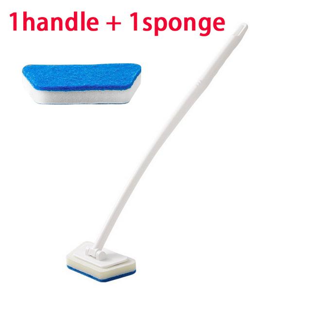 Bathroom Sponge Cleaning Brush Multi-Functional Tool Long Handle Removable Household Floor Bathtub Brushes Ceramic Tile Brush