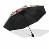 1pc Floral Dachshund with Butterflies Umbrella with Plastic Handle,Suitable for All Seasons Home Travel Outdoor UmbrellaDD1771