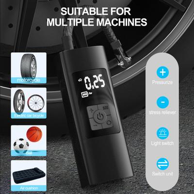 12V Портативный воздушный компрессор 150PSI Перезаряжаемый Мини электрический насос для накачивания шин Цифровое давление