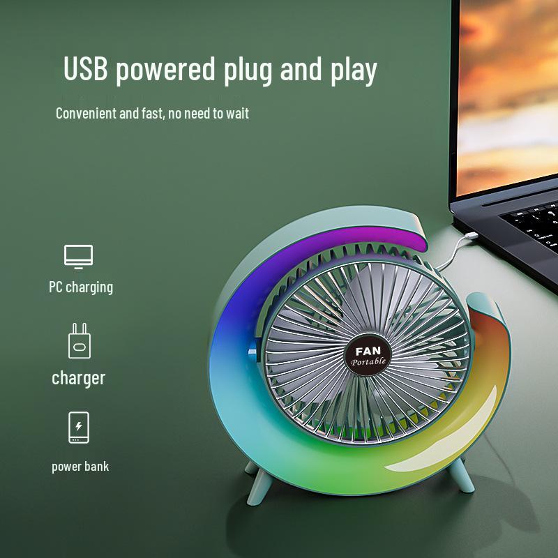 Colorful USB Rechargeable Desktop Horse Fan: Portable and Ideal for Dorm Rooms