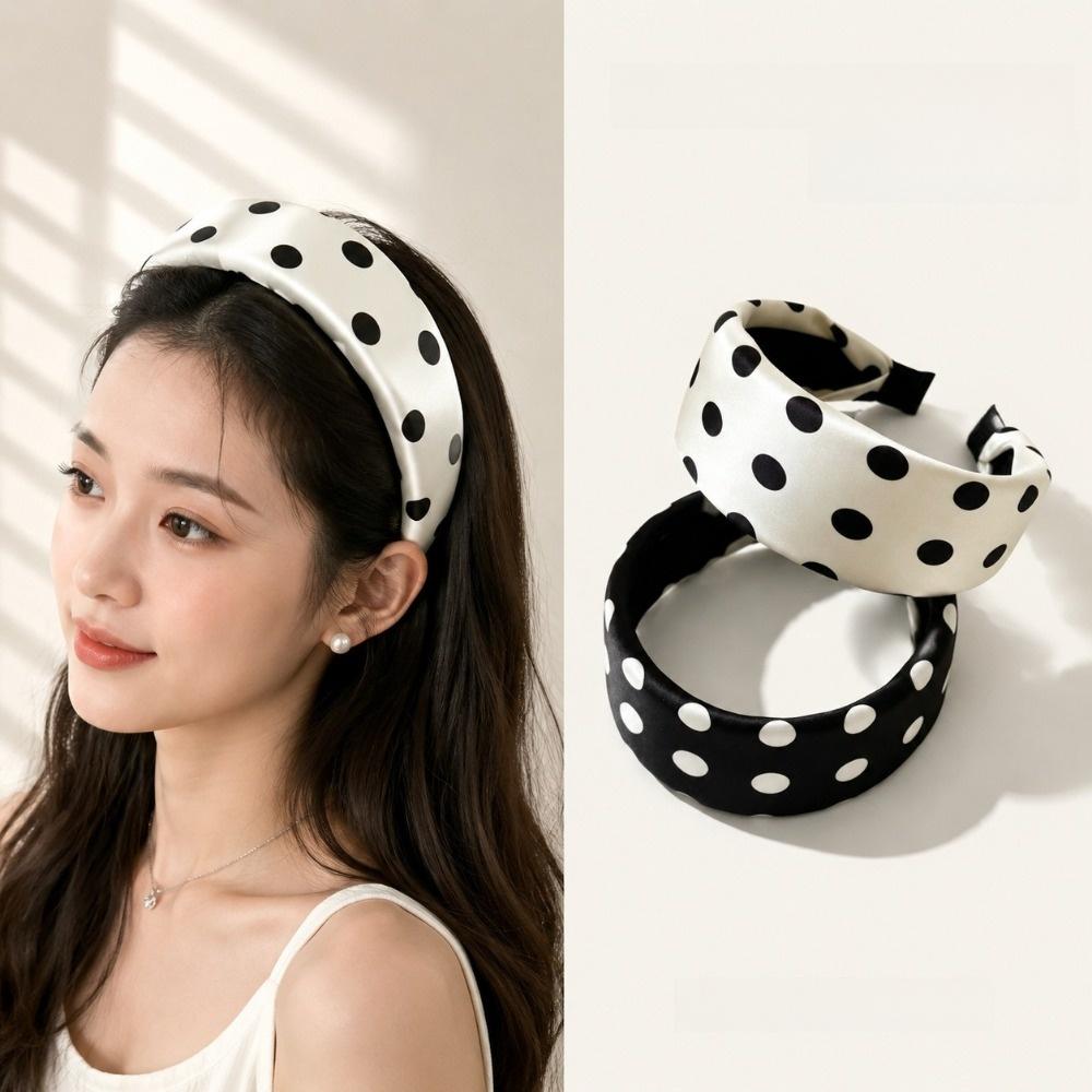 Polka Dot Pattern Wide Headbands Daily Wash High Cranial Headbands Hair Accessories Face Wash