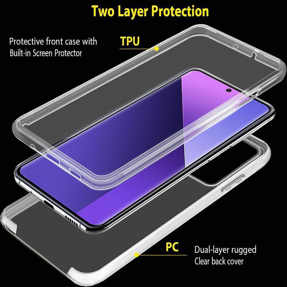 360° Полноразмерный прозрачный чехол для Xiaomi Redmi Note 13 Pro Plus 13 5G 13 Pro 4G 12S 4G 11 11 Pro 5G 10 4G Гибридный силиконовый жесткий противоударный защитный чехол