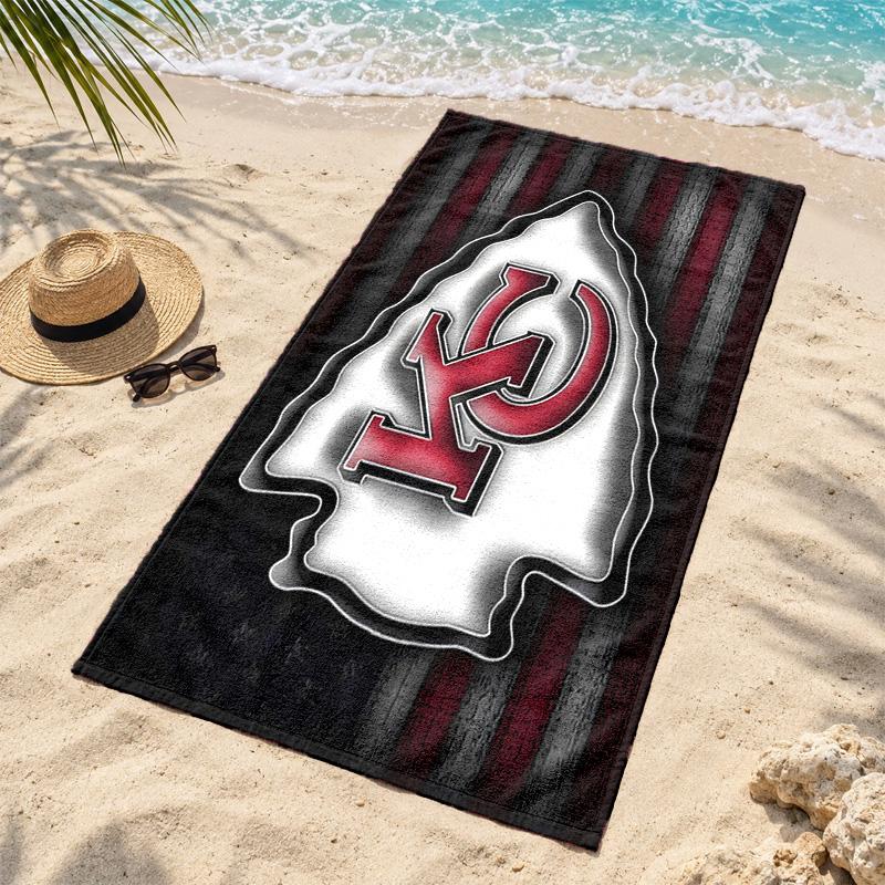 Kansas City Chiefs Beach Towel Quick Dry Sand Free Lightweight Beach Towels for Travel Swimming Camping