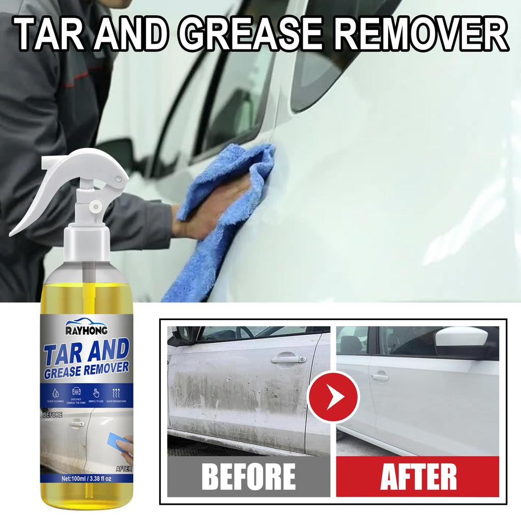 Rayhong car degreasing cleaner, body oil, asphalt tar remover, outdoor tree sap, insect stains, body dirt cleaning and maintenance solution 100ml