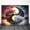 Ying Yang Diamond Painting Tai Chi Cherry Blossom Landscapes 5D Diamond Embroidery Full Drill Cross Stitch Kits Animal Tree