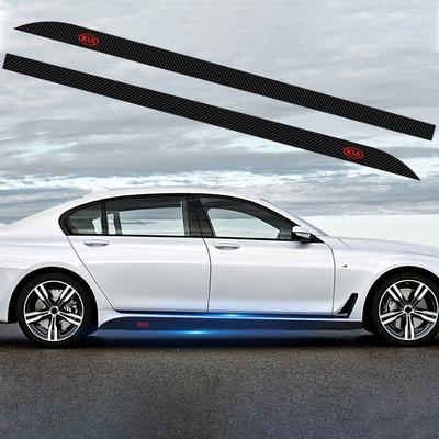 2 шт. Новая наклейка полоса на порог боковой юбки двери из углеродного волокна, защита от царапин, наклейка для рестайлинга для sportage ceed sorento cerato optima picanto rio soul k3 k5