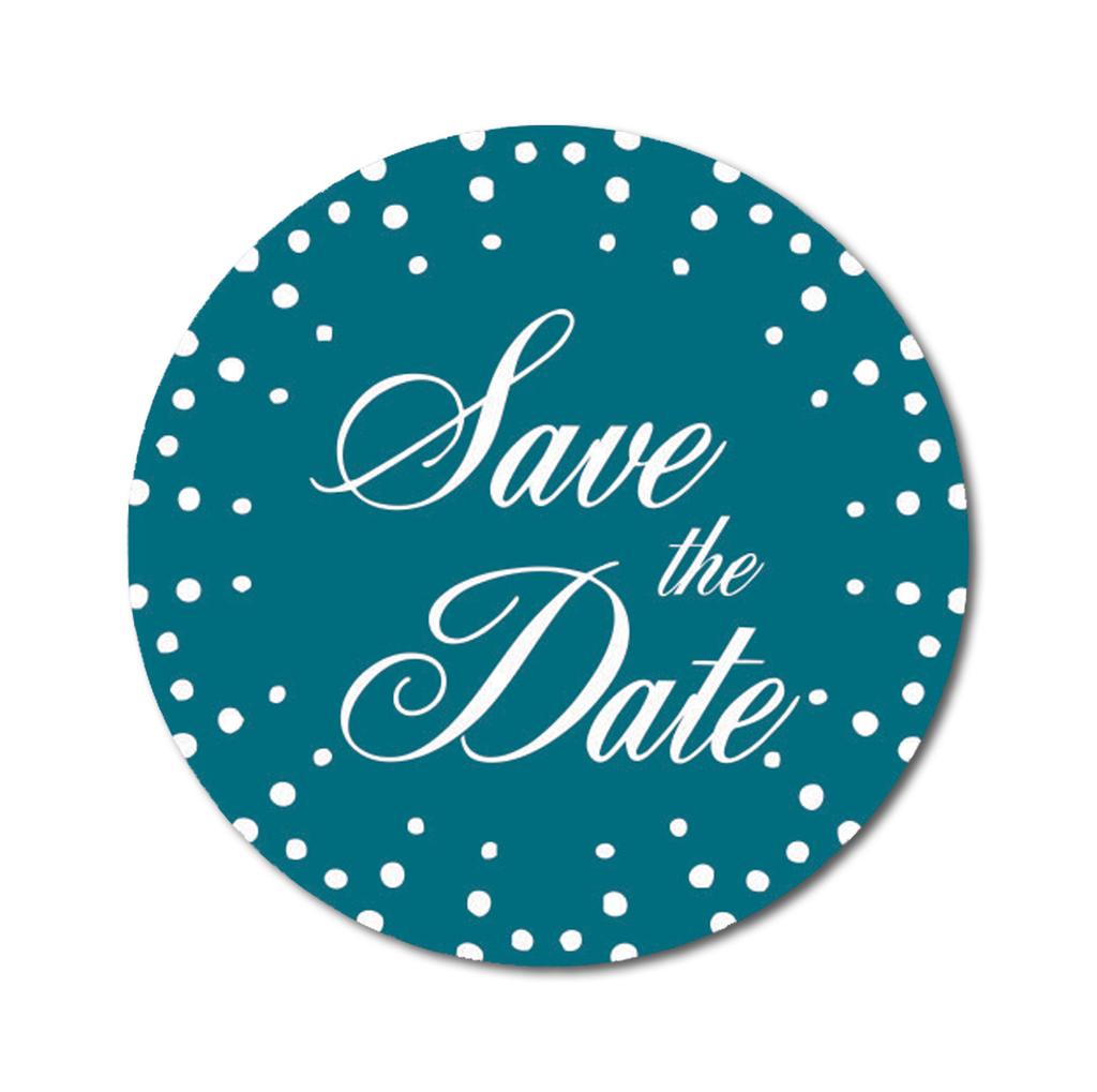 Darling Souvenir DIY Round 45 шт. Черный горошек Save The Date Wedding Stickers-1.6