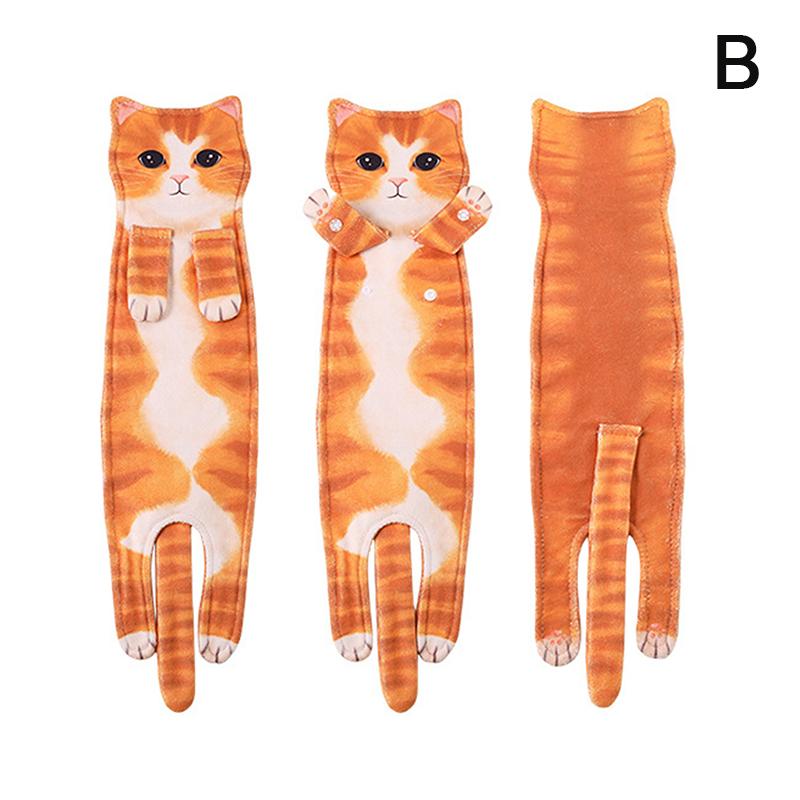 Funny Cat Hand Towels Kitchen Bathroom Hand Towel With Hanging Loops Soft Absorbent Home Decor Dishtowel For Cat Lover Gifts