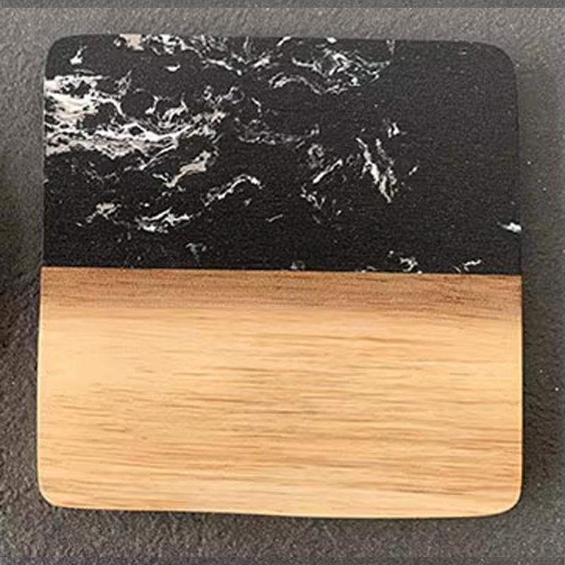Эко Модерн Индивидуальные Круглые и Квадратные Подставки из Натурального Мрамора и Акации