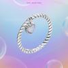 925 Sterling Sliver Simple Opal Heart Love Round Beads Size Rings For Women Female Original Jewelry