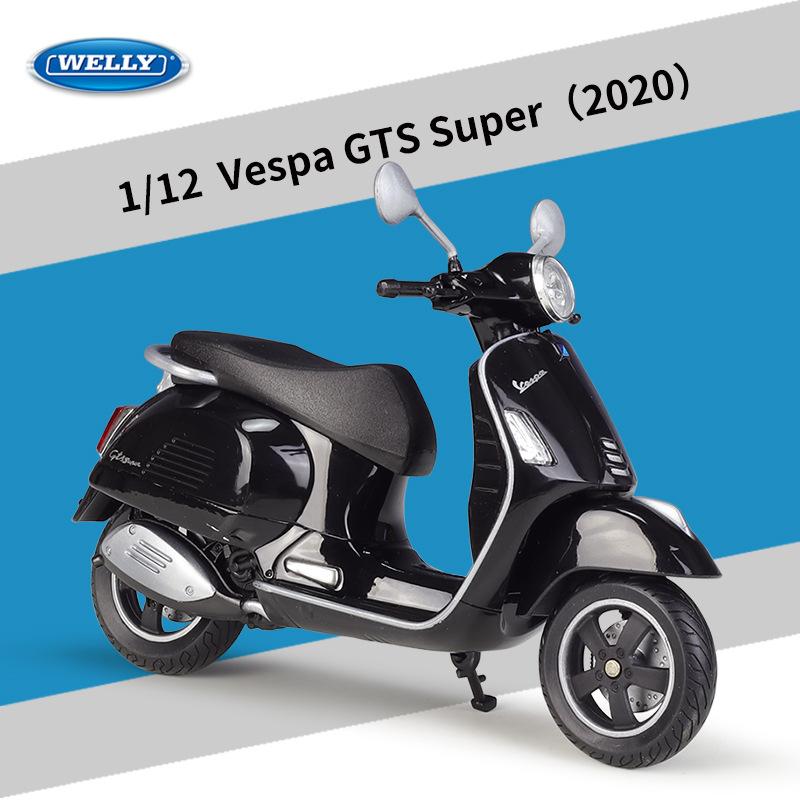 Welly 1/12 2020 Vespa GTS Super Сплав Досуг Модель Мотоцикла Металл Уличные Дорожные Мотоциклы Модель Симуляция Детская Игрушка Подарок