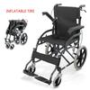 Portable Wheelchair Scooter Small Simple Folding Lightweight Inflatable Travel Elderly Trolley Foldable Armrest 20 Inch Large Tire