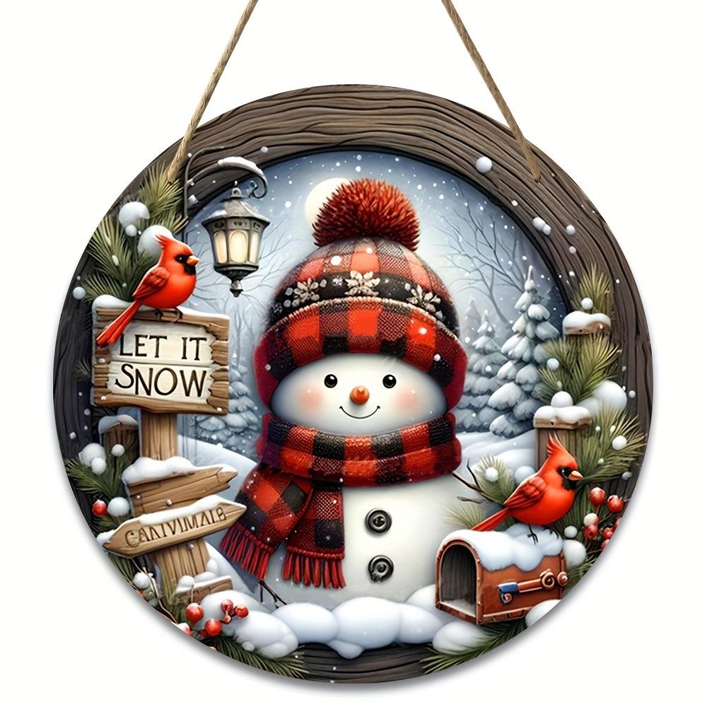 Snowman Front Door Welcome Sign 2026 Christmas Wooden Snowman Door Sign for Garden Farmhouse Home Christmas Winter Sign