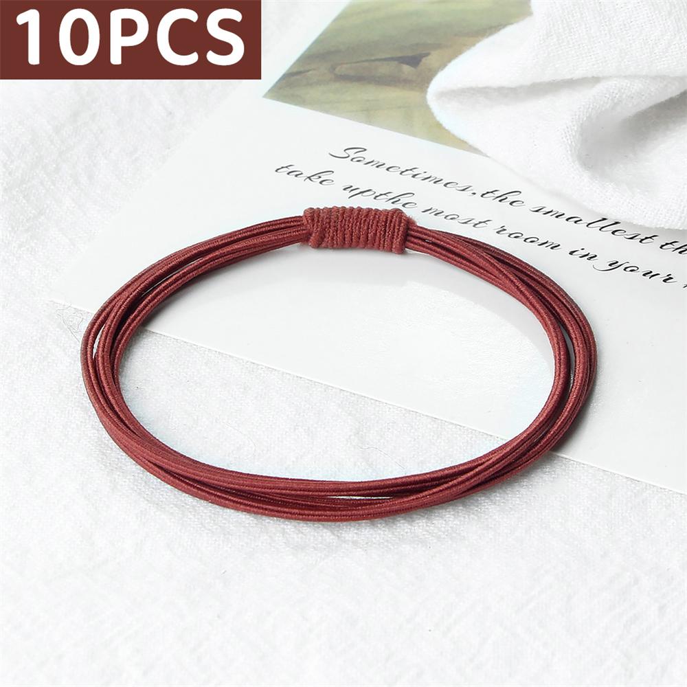 10 шт. Простые многослойные резинки для волос Женские базовые однотонные резинки Аксессуары для волос Повязка-держатель Скранчи Подарок для девочки