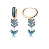Women's 925 Sterling Silver Turquoise Stone Arrow Earrings