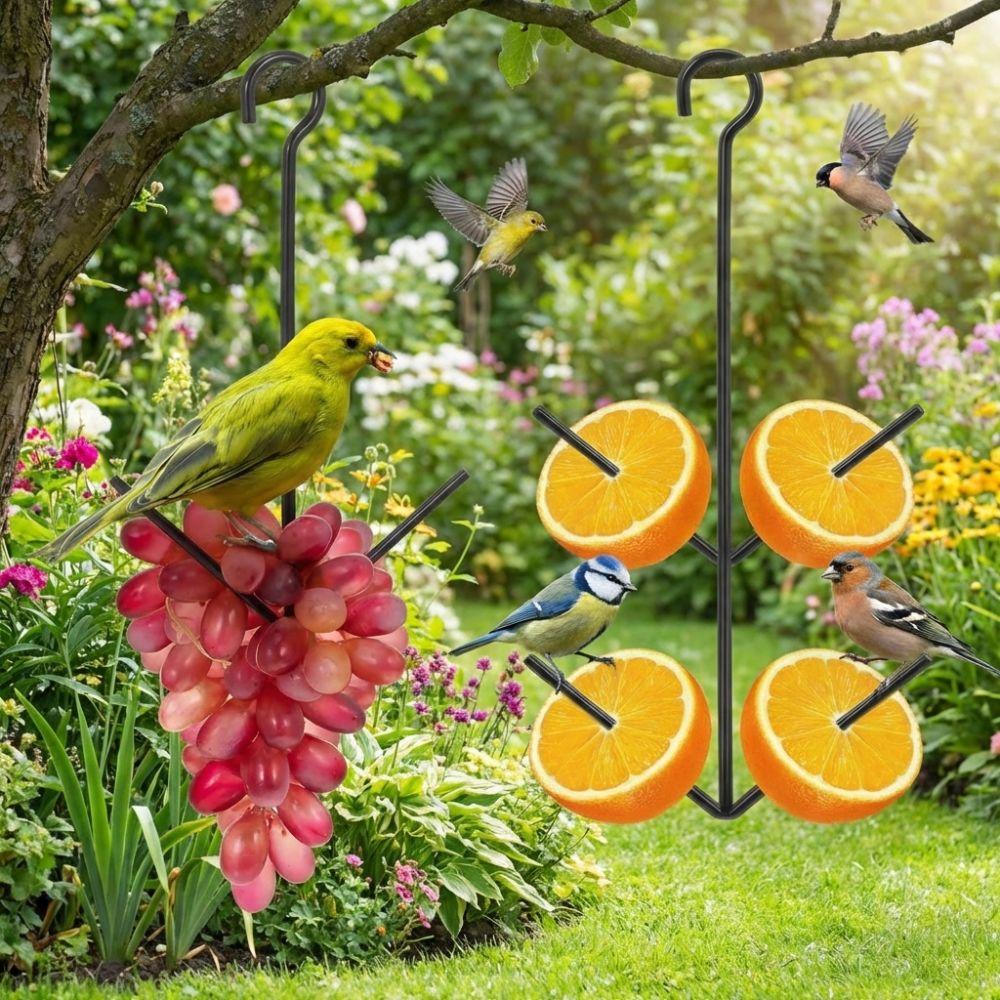 Metal Fruit Bird Feeder Hanging Hook Pet Food Storage Rack Hummingbird Feeder Yard Porch